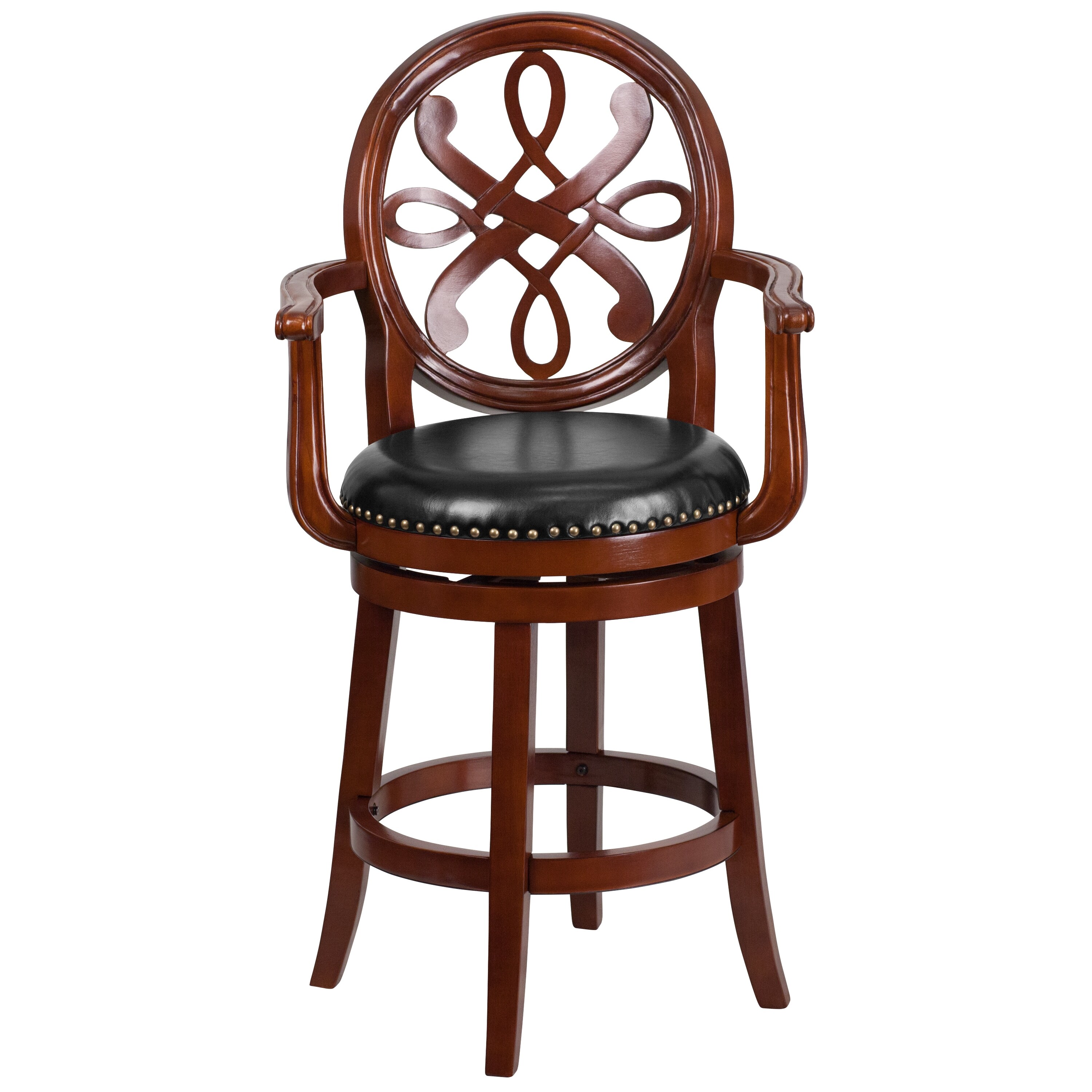 Wood Swivel Bar Stools With Back And Arms Propercase